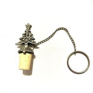 Vintage Pewter Christmas Tree Wine Cork